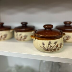 Vintage Ceramic Soup Bowls with Lids